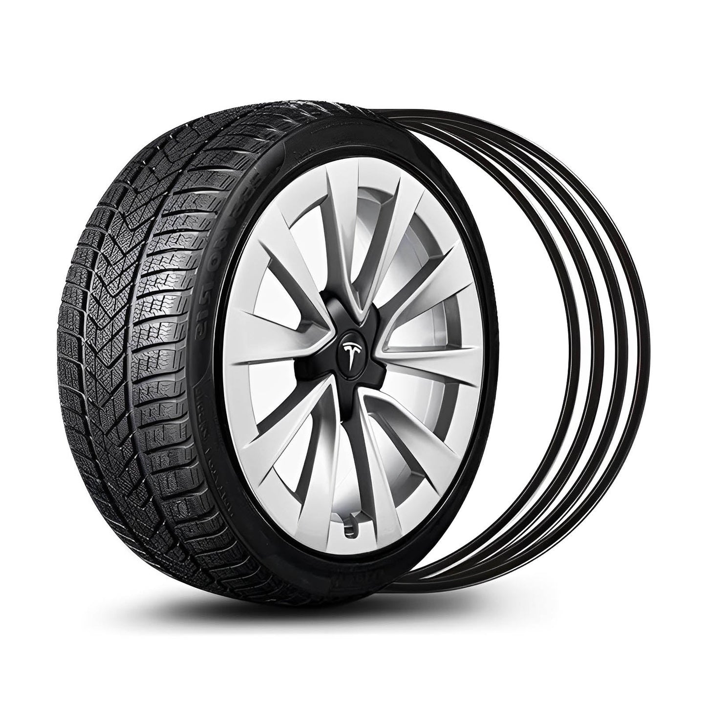 Aluminum Alloy Wheel Rim Protectors for Tesla Models 3/Y/S/X (4 PCS) - Teslauaccessories